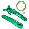 LHHL Square Taper Crankset Bikes 170mm Mountain Bike Aluminum Alloy Crank Arm Set 104/64BCD 32/34/36/38T Narrow Wide Chainring Support Single/Double/Triple Chainring (Color : Green 170mm, Size : 32T) view 1