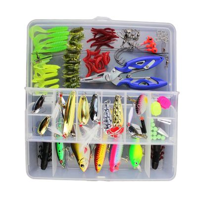 BESPORTBLE 101-piece -in-one Fishing Lure Set Full Tackle Box Treble Hooks for Freshwater Saltwater