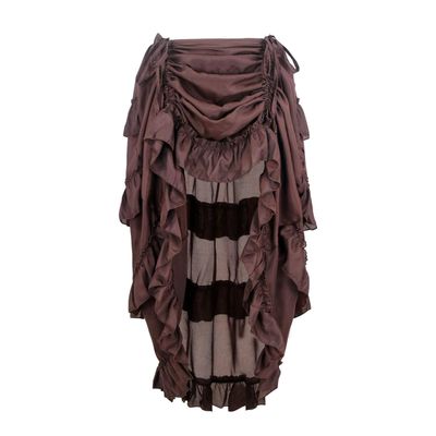 Kuluzego A-A12 Coffee Skirts for Women Long Victorian Gothic with Slit Renaissance Peasant Steampunk Skorts Ladies 2025 Clothes Country Concert Y2K OU M