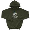 Keep Calm And Surf On, Dad Kids' Hoodie - Swim Clothing - Bear Surf - Military Green, L view 1