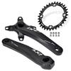 LHHL Square Taper Crankset Bikes 170mm Mountain Bike Aluminum Alloy Crank Arm Set 104/64BCD 32/34/36/38T Narrow Wide Chainring Support Single/Double/Triple Chainring (Color : Black 170mm, Size : 36T) view 1