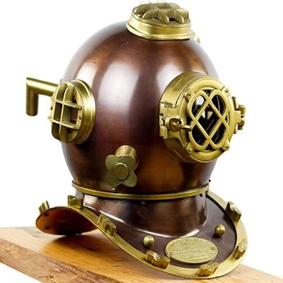 Vintage Antique Diving Divers Helmet Solid Steel U.S Navy Mark V Full Size 18