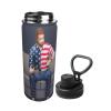 Rhomba Sport Double Layer Stainless Steel Water Kettle Outdoor Leak-Proof Wide Mouth Patriotic Usa Men Drinking Bottle 18 Oz For Camping Hiking Climbing Running view 2