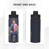 Rhomba Sport Double Layer Stainless Steel Water Kettle Outdoor Leak-Proof Wide Mouth Patriotic Usa Men Drinking Bottle 18 Oz For Camping Hiking Climbing Running view 3