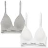 Calvin Klein Kids Girls' Seamless Hybrid Bra 2-Pack, Heather Gray/White, 34A view 1