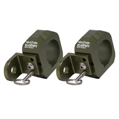 SXS UTV Air Force Whip Mount, Lights Flag UTV Accessories, for Can-am, Polaris, Yamaha, Honda, Kawasaki, CF Moto, Artic-Cat, Go Cart, & More - Fits 1.875" Roll Cage, Military Green Anodized (2 Pack)