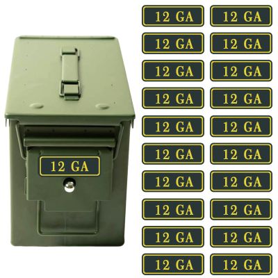 12 Ga Ammo Can Stickers - Organize and Identify Your Ammunition Collection for Gunsmiths and Armorer -Decal Label 9MM 5.56 7.62 12GA .22 .223 .308 .300 .380 .45 (20 Pack)