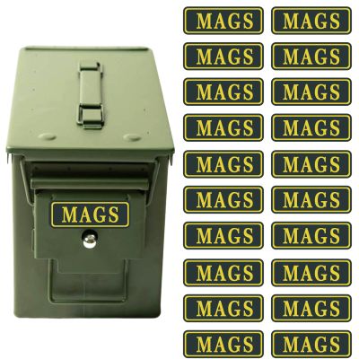 Mags Ammo Can Stickers - Organize and Identify Your Ammunition Collection for Gunsmiths and Armorer -Decal Label 9MM 5.56 7.62 12GA .22 .223 .308 .300 .380 .45 (20 Pack)