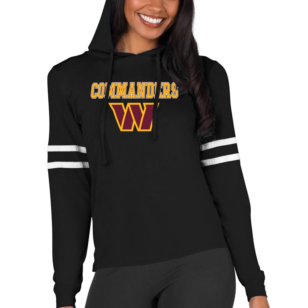 Concepts Sport Women's Black Washington Commanders Marathon Lightweight Lounge Pullover Hoodie