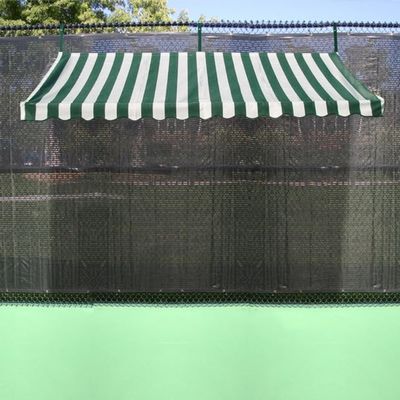 SunTrends Replacement Tennis Court Canopy for Fence Cabana & Shady Court, Forest Green/Natural Stripe