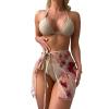 Women Two-Piece Separates with Mesh Skirt Triangle Bikini Beachwear Swimming Suit Halter Designer Swimmsuit Beach Wear (as1, Alpha, m, Regular, Regular, Grey) view 1