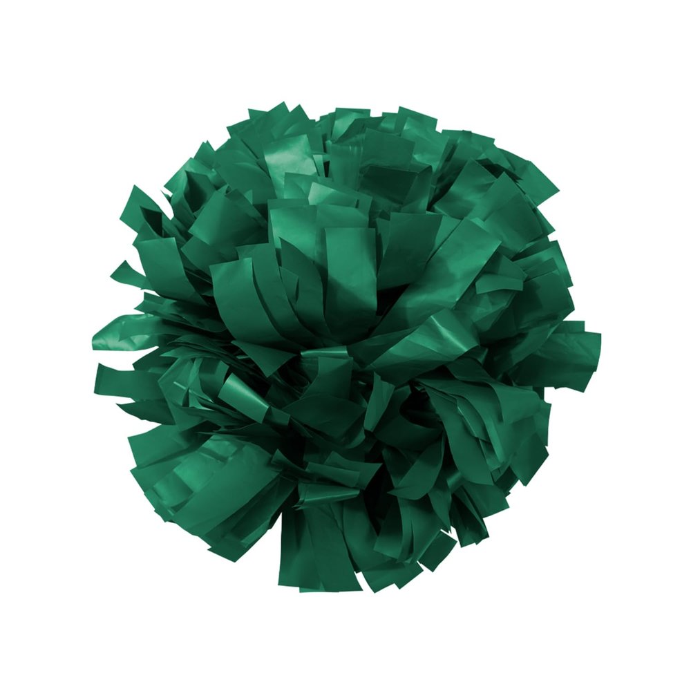 chass Youth Girls Cheerleading Pom - Solid Color with Kap Handle for Dance, Sports, Celebrations (Sold Individually) (Forest Green)