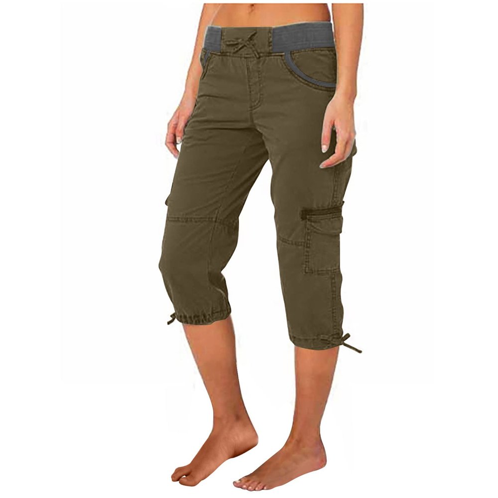 XUNRYAN Cargo Pants Women Baggy Parachute Pants Trendy Y2K Pants Streetwear Womens Capri Hiking Pants with Multi Pockets