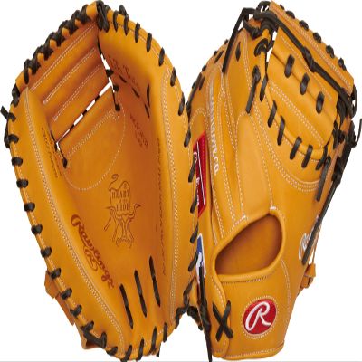 Rawlings | HEART OF THE HIDE TRADITIONAL Baseball Catcher's Mitt | Right Hand Throw | 33" - One-Piece Solid Web | Tan