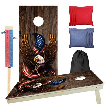 CornholeGamesUSA Professional Cornhole Set with Bags - Regulation Size Corn Hole Boards - Bean Bag Toss Game for Adults - Includes Score Tower and Carry Bag