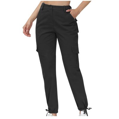 XUNRYAN Cargo Pants Women Baggy Parachute Pants Trendy Y2K Pants Streetwear Womens Capri Hiking Pants with Multi Pockets