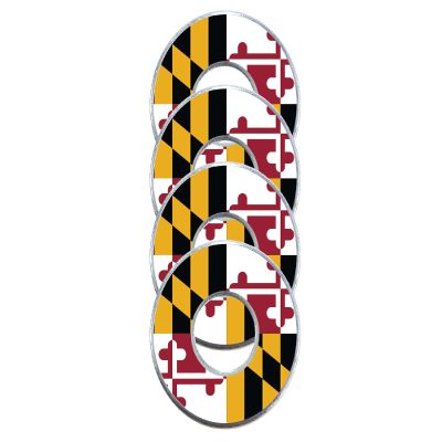 Get Outside Games 4 State Flag VVashers - Washer Toss Washer Board Game Washers (Maryland, 4 VVashers with Locker)