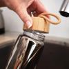 Beille Silver Chrome Borosilicate Glass BPA Free Water Bottle with Bamboo Lid Hydration Health and Beauty, 23oz view 4
