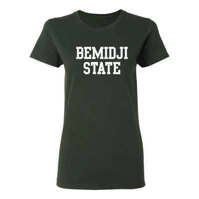 LS01 - Bemidji State Beavers Basic Block Womens T Shirt - 3X-Large - Forest