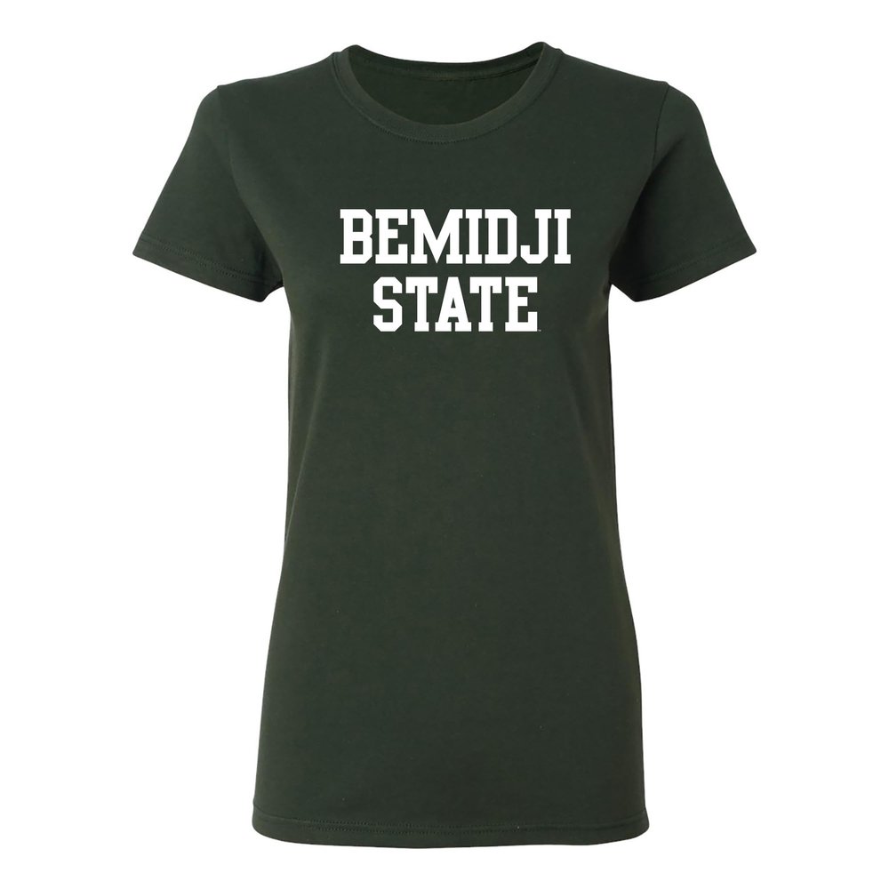 LS01 - Bemidji State Beavers Basic Block Womens T Shirt - 3X-Large - Forest