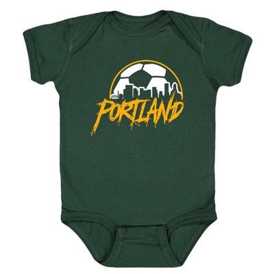 Xtreme Apparrel Portland Skyline Kid's Bodysuit for Soccer Fans (Forest Green, 24M)