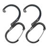 GEAR AID HEROCLIP Carabiner Gear Clip and Hook (Medium) for Camping, Backpack, and Garage Organization, Stealth Black, 2 Pack view 1