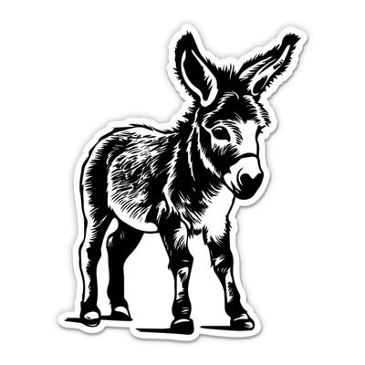 Donkey Cute Baby Vinyl Sticker - Car Phone - 3"