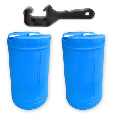 15 Gallon Water Storage Tank - 2 Tank- Water Storage for Emergencies - Durable, Reusable, Portable, BPA Free, Food Grade Plastic - Emergency Zone