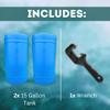 15 Gallon Water Storage Tank - 2 Tank- Water Storage for Emergencies - Durable, Reusable, Portable, BPA Free, Food Grade Plastic - Emergency Zone view 2