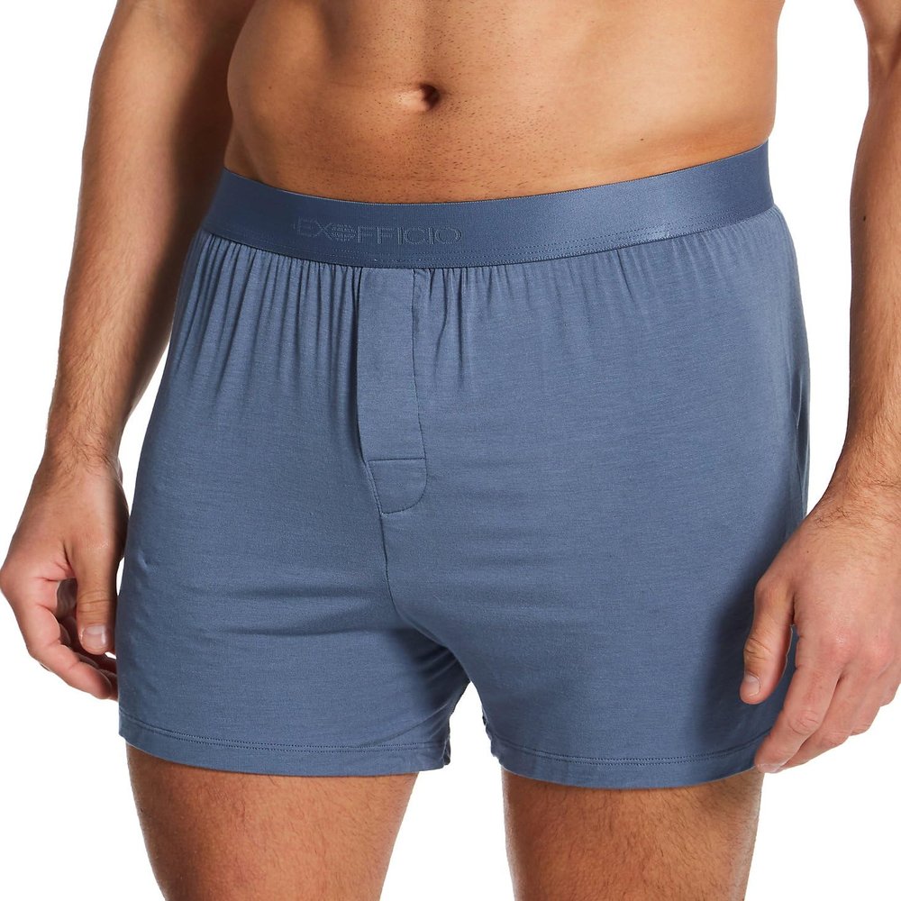 ExOfficio Men's Everyday Breathable Wicking Anti Odor Boxer, E14104, Steel Blue, 2XL