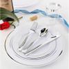 HYQFSAD 175 PCS Plastic Dinnerware Set for Party Halloween 25 Guests for Wedding Birthday, Disposable Dinnerware Set with Dinner Plate Wine Glass Knife Fork Spoon Napkin (Color : White) view 3