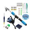 Portable Fishing Rods Fishing Rod Full Kits with Telescopic Fishing Rod and Spinning Reel Baits Hooks Saltwater Freshwater Travel Pole Telescopic Fishing Pole (Size : 1.8m Full Set, Color : Rod Reel view 1