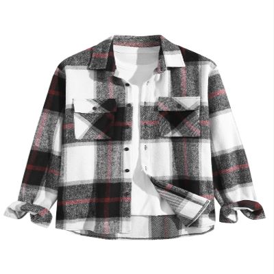ZAFUL Men's Button Down Regular Fit Long Sleeve Plaid Flannel Casual Shirts Black S