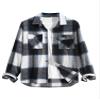 ZAFUL Flannel Shirt for Men Plaid Print Heavyweight Fleece Soft Shirt Dark Navy Blue L view 1