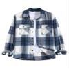ZAFUL Mens Flannel Shirts Long Sleeve Plaid Pattem Pocket Shackets Tops Dark Blue S view 1