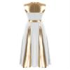 Linjinx Women Metallic Color Block Praise Dance Dress Liturgical Worship Robe Tunic Dancewear Performance Costume White X-Large view 2