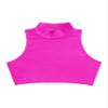 ACSUSS Big Girls Athletic Dance Sports Crop Tops Vest Gymnastics Ballet Cross Back Mock Neck Tank Tops Dancewear Hot Pink 10 Years view 3