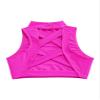 ACSUSS Big Girls Athletic Dance Sports Crop Tops Vest Gymnastics Ballet Cross Back Mock Neck Tank Tops Dancewear Hot Pink 10 Years view 4