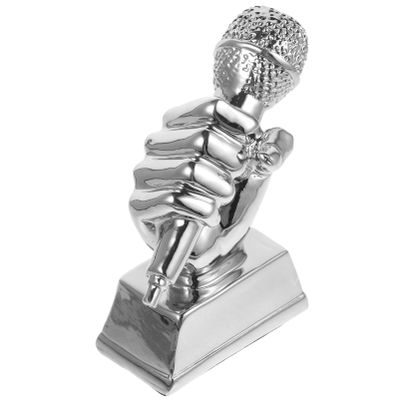 jojofuny Microphone Trophy Award for Singing Competitions Vintage Style Trophy for School and Community Events Boy Girl Honor Recognition