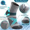EBMORE Merino Wool Quarter Hiking Running Socks Compression Warm Winter Thermal Thick Cushion Moisture Wicking Socks Gifts Stocking Stuffers for Men 6 Pairs(Assorted,M) view 3