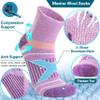 EBMORE Merino Wool Quarter Hiking Running Socks Compression Warm Winter Thermal Thick Cushion Moisture Wicking Socks Gifts Stocking Stuffers for Women 6 Pairs(Color Mixed,L) view 3
