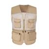Dninmim Men's Vests Multi Pocket Mesh Jackets Outdoor Fishing Hiking Jacket Top Khaki XL view 1