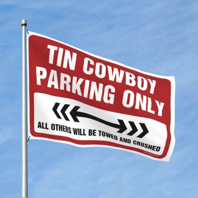 Funny Flags For Room Guys Tin Cowboy Parking Only Flag Car Flags For Room Bar Accessories For Man Cave (Size : 30X45CM)