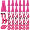 Toulite 12 Sets Breast Cancer Awareness Football Accessories Includes 12 Sports Football Towel 12 Pink Ribbon Wristbands Pink Sweatband 12 Breast Cancer Awareness Socks with Stripes view 1