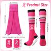 Toulite 12 Sets Breast Cancer Awareness Football Accessories Includes 12 Sports Football Towel 12 Pink Ribbon Wristbands Pink Sweatband 12 Breast Cancer Awareness Socks with Stripes view 2
