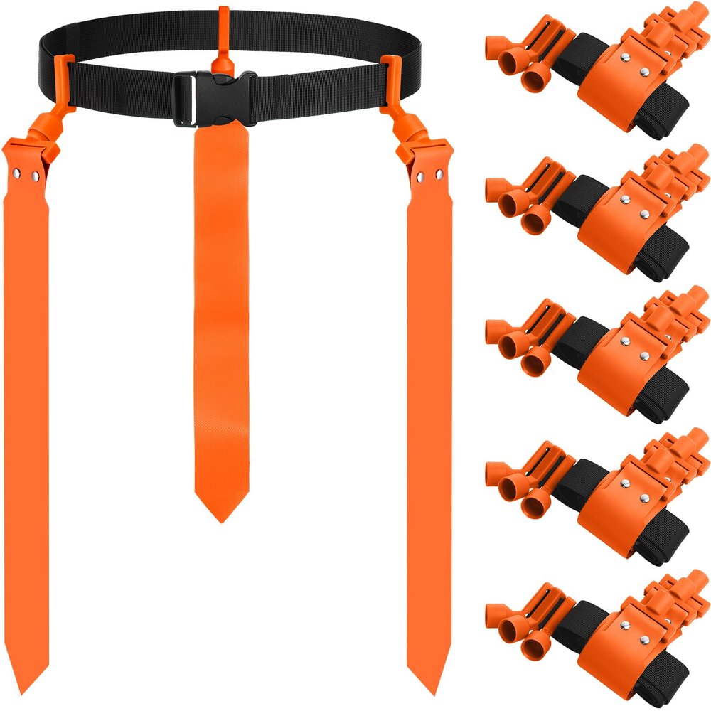 Junkin 6 6/8/10 Players Flag Football Sets Adjustable Football Belts and Flags for Youths Teens Kids Adults Players Sports Team (Orange)