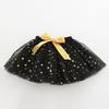 Jelly Brynn Toddler Big Girls Stars Moon Sequins Tutu Skirt Layered Princess Ballet Dancing Tulle Skirt with Hair Clip (M, Black) view 2