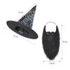 SIQITECHNO Adult Tattered Witch Hat With Long Beard Set Wizard Costume Hat Beard Suit for Cosplay Halloween Party Accessories view 2