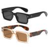JOVAKIT Black Square Sunglasses for Women Men Simple Trendy Rectangle Thick Frame Style Sun Glasses UV400 Protection (Black/Grey+Transparent Brown/Brown) view 1