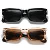 JOVAKIT Black Square Sunglasses for Women Men Simple Trendy Rectangle Thick Frame Style Sun Glasses UV400 Protection (Black/Grey+Transparent Brown/Brown) view 2